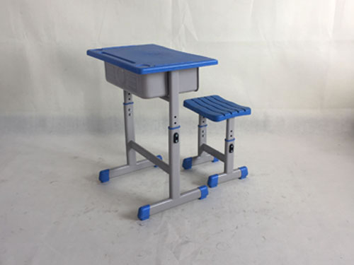 ABS桌面椭圆管课桌椅蓝色